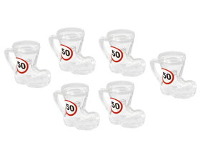 Szklane kieliszki w kształcie butów dla 50-latków