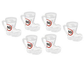 Szklane kieliszki w kształcie butów dla 60-latków