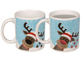 Magiczny kubek renifer z czerwonym nosem