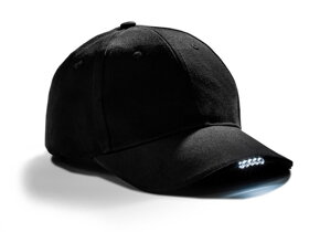 Czarna czapka z daszkiem z lampką LED Czarna czapka z daszkiem z lampką LED