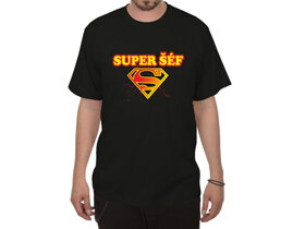 Czarna koszulka Super szef CZ - rozmiar XXL