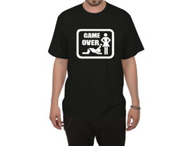 Czarna koszulka ślubna Game Over - rozmiar M