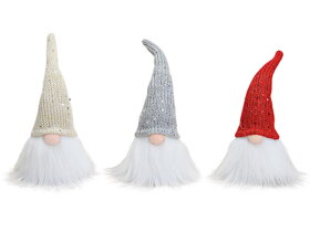 Świąteczne elfy z błyszczącą czapką - 3 szt