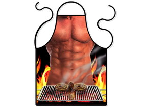 Fartuch Seksowny mężczyzna przy grillu