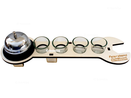 Klucz fajrantowy z kieliszkami i dzwonkiem DE