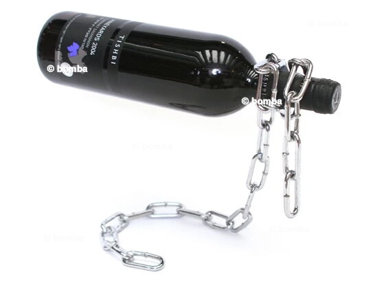 Oryginalny stojak na wino - łańcuch