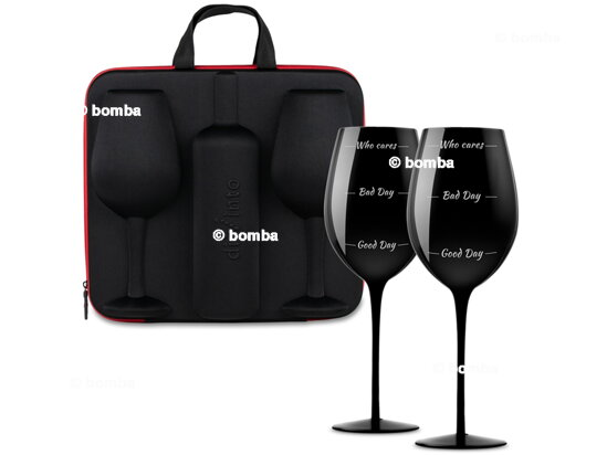 Czarny zestaw prezentowy do wina na każdy nastrój