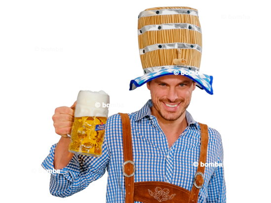 Kapelusz w kształcie beczki piwnej z kranikiem