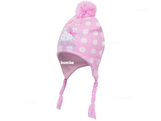 Różowa czapka z pomponem Hello Kitty - rozmiar 50
