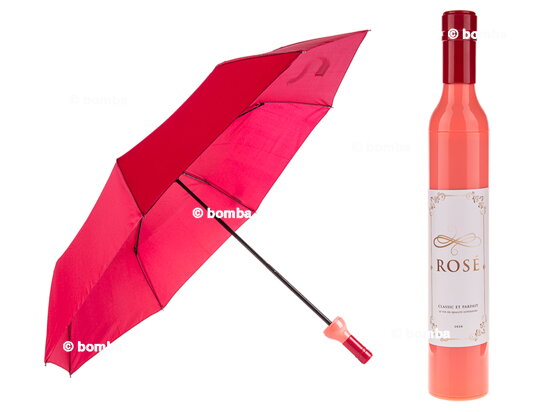 Parasolka w kształcie butelki wina różanego