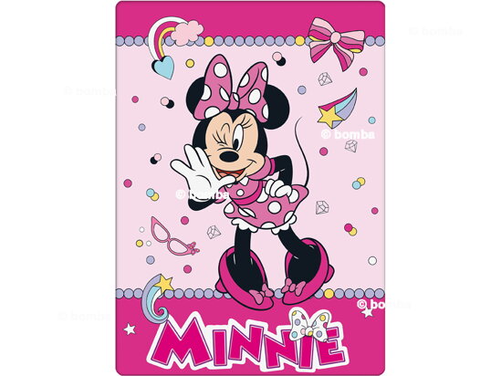 Różowy kocyk dziecięcy Minnie Mouse
