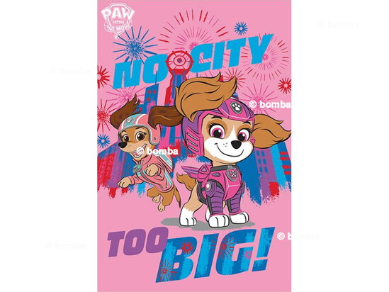 Różowy kocyk dziecięcy Paw Patrol City