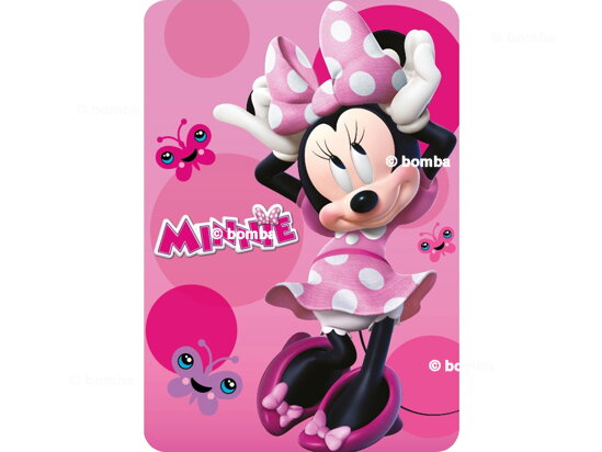 Różowy kocyk dziecięcy Myszka Minnie Chic