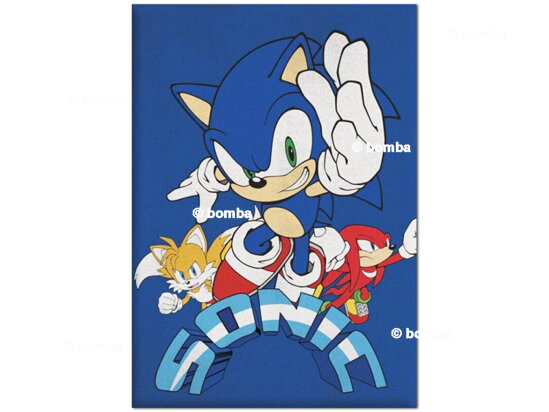Niebieski kocyk dziecięcy Jeż Sonic