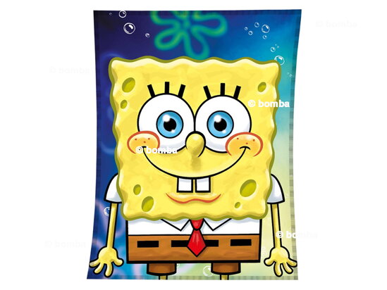Niebieski kocyk dziecięcy SpongeBob Smile