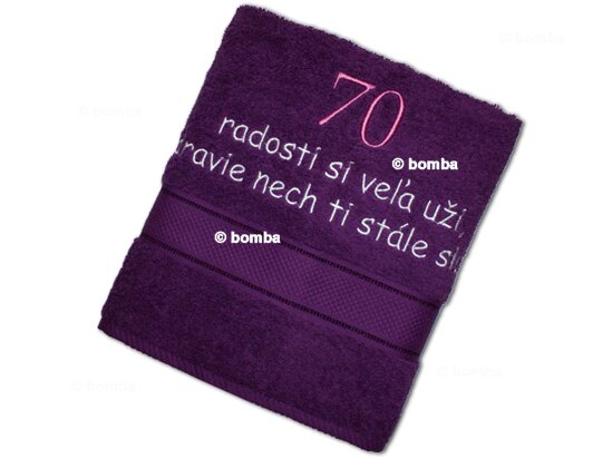 Ręcznik na 70 urodziny dla kobiety SK