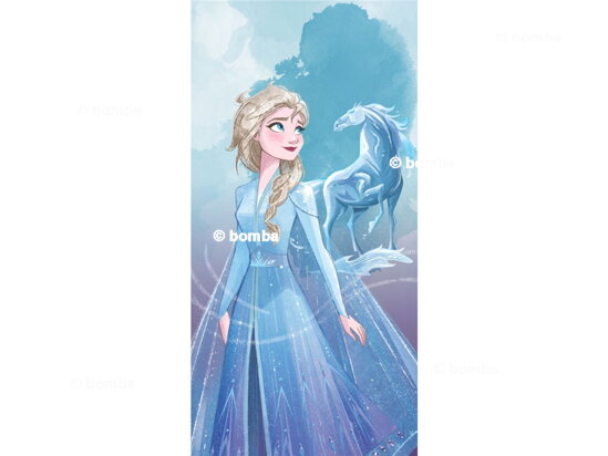 Niebieski ręcznik plażowy Frozen Elsa