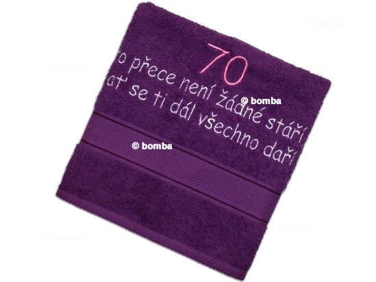 Ręcznik na 70 urodziny dla kobiety CZ