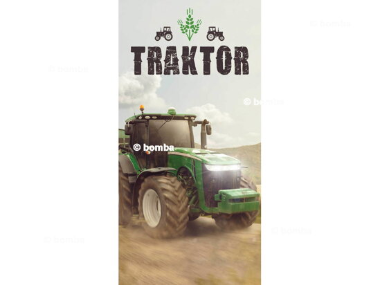 Ręcznik plażowy zielony traktor