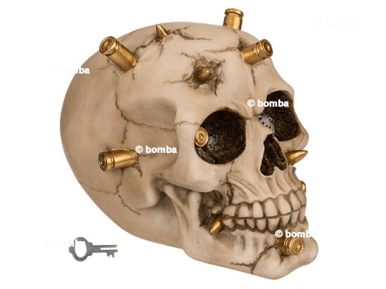 Skarbonka czaszka z kulami