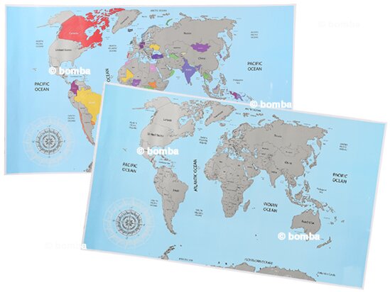 Duża mapa zdrapka świata