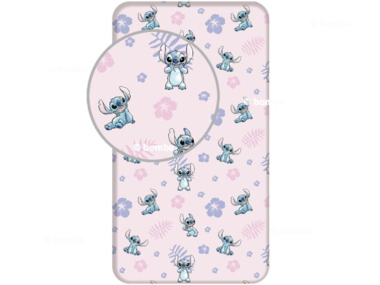 Różowe prześcieradło dla dzieci Disney Stitch