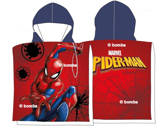Czerwone ponczo dla dzieci Spiderman