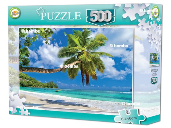 Puzzle Plaża z palmą - 500 części