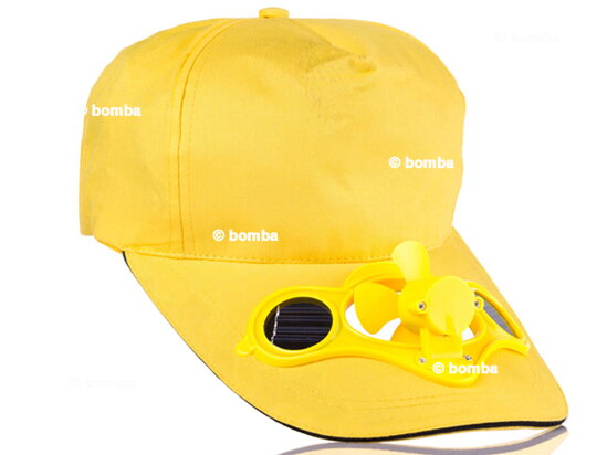 Yellow Solar Baseball Cap with Fan