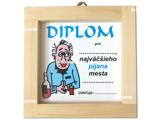Dyplom dla największego pijaka w mieście SK
