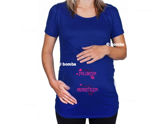Niebieska koszulka ciążowa Zaczęło się od buziaka CZ