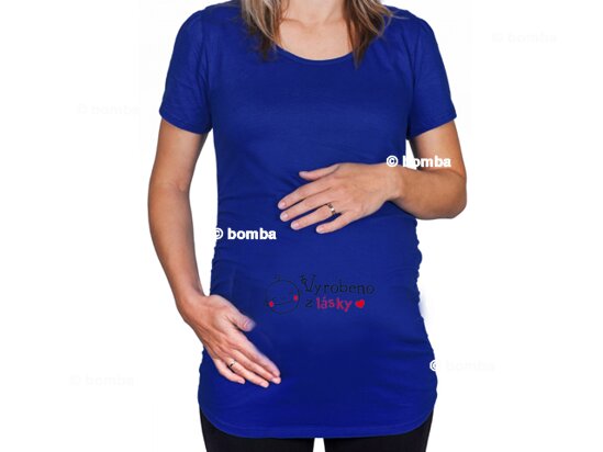 Niebieska koszulka ciążowa Zrobione z miłości CZ