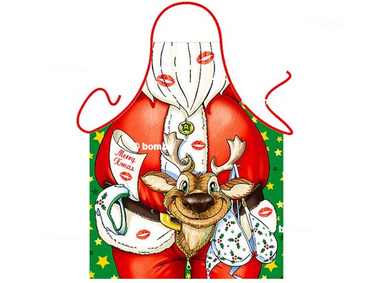 Fartuch Święty Mikołaj z reniferem